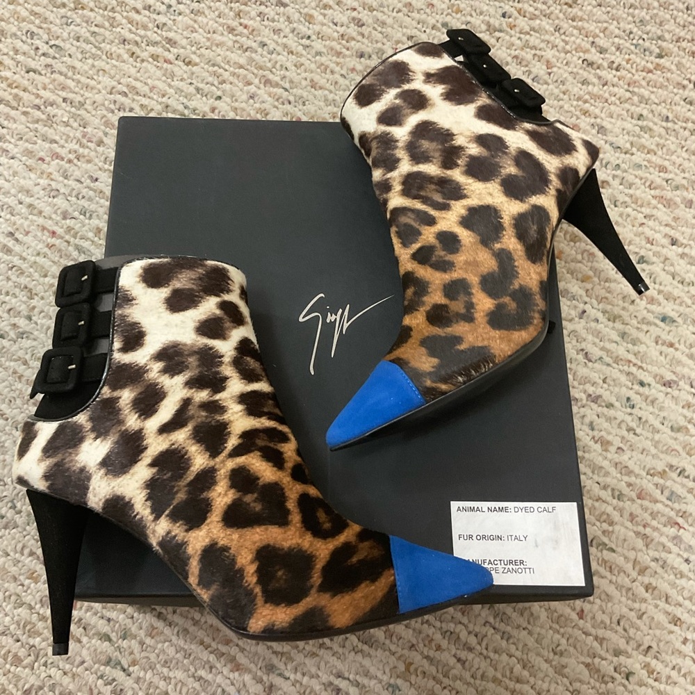 🆕 Giuseppe Zanotti leopard cheetah ankle boots